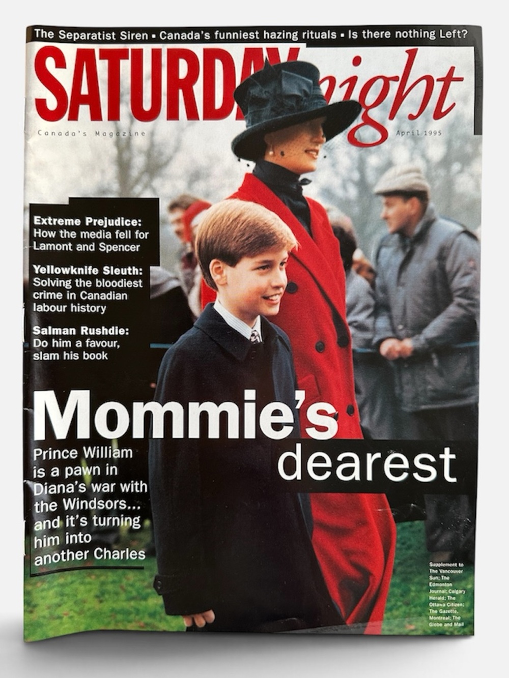 Vintage 🇨🇦 April 1995 SATURDAY NIGHT magazine Princess Diana & Prince William